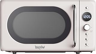 Total Chef Retro Microwave Oven | 20L / 0.7 Cu Ft | Quick Start & Defrost By Weight/Time | 8 Pre-set Cooking Modes For Coffee, Rice, Pasta, Potato, Reheat, Fish, Pizza, Popcorn | 700W | Cream