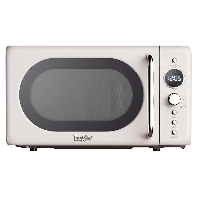 Total Chef Retro Microwave Oven 20L 0 7 Cu Ft Quick Start Defrost By Weight Time 8 Pre-set