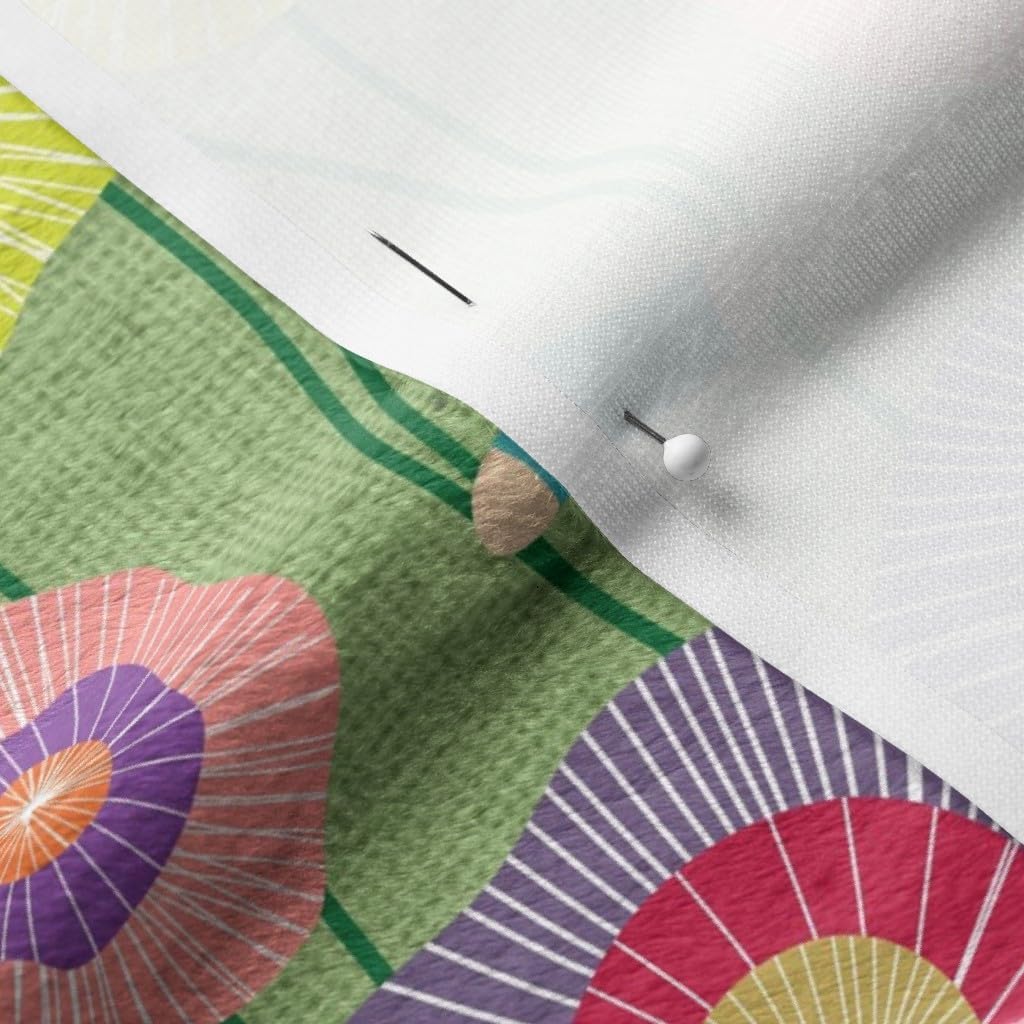 Spoonflower Fabric - Gnomes Flowers Meadow Printed on Minky Fabric by The Yard - Sewing Baby Blankets Quilt Backing Plush