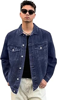 Urbano FashionMen's Regular Fit Washed Full Sleeve Denim Jacket