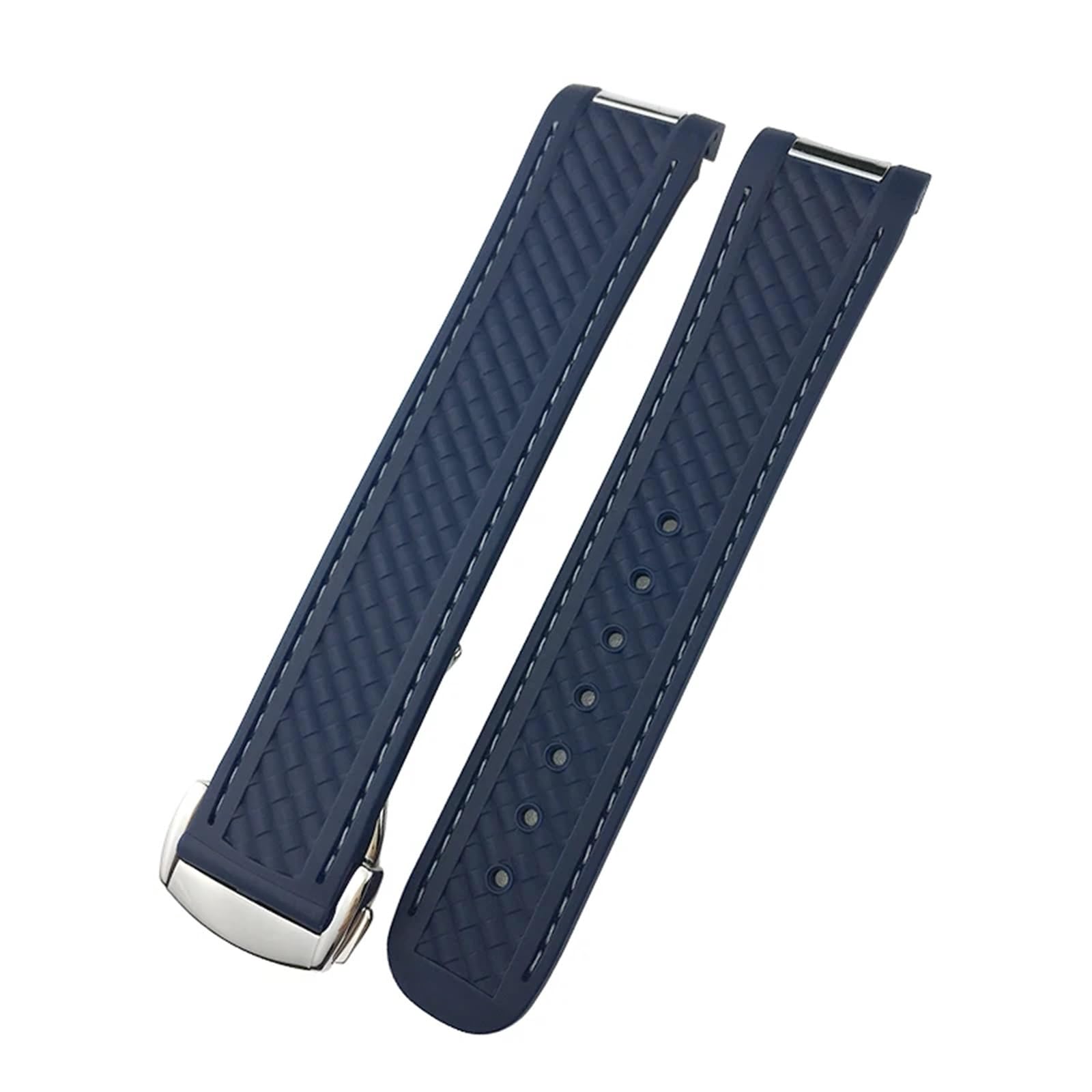 KLVN Curved 19mm 20mm 21mm Rubber Watchband Fit For Omega AT150 Seamaster 300 AQUA TERRA Diving Bracelets Black Blue Silicone Watch Strap