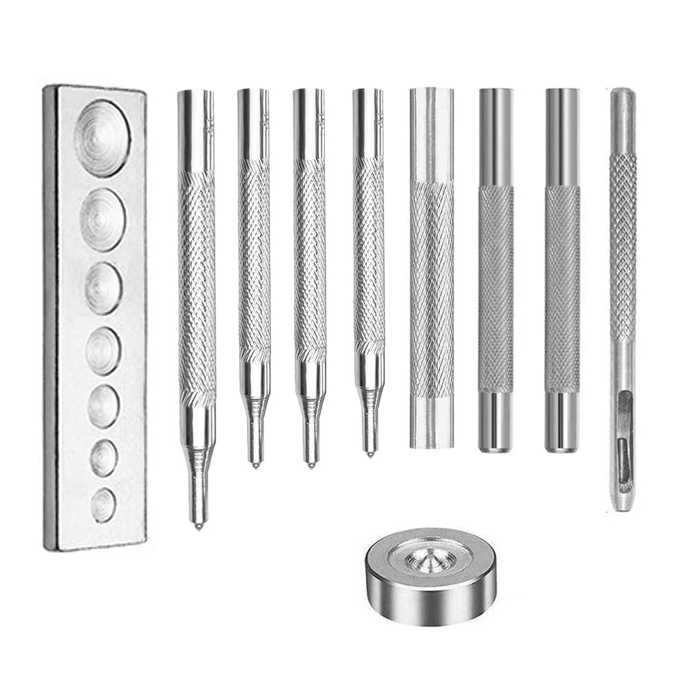 11pcs Leather Craft Tool Snap Setter Tool Rivet Setter with