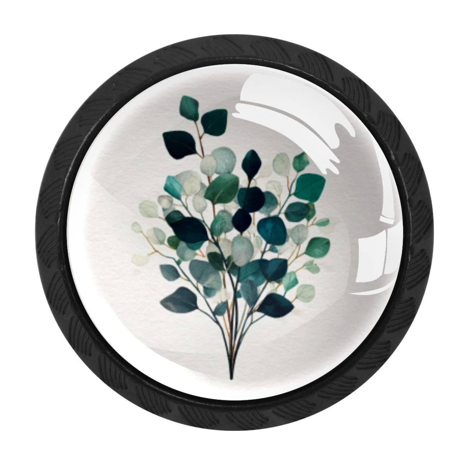 Bouton de placard blanc à motif de feuilles pour cuisine zen