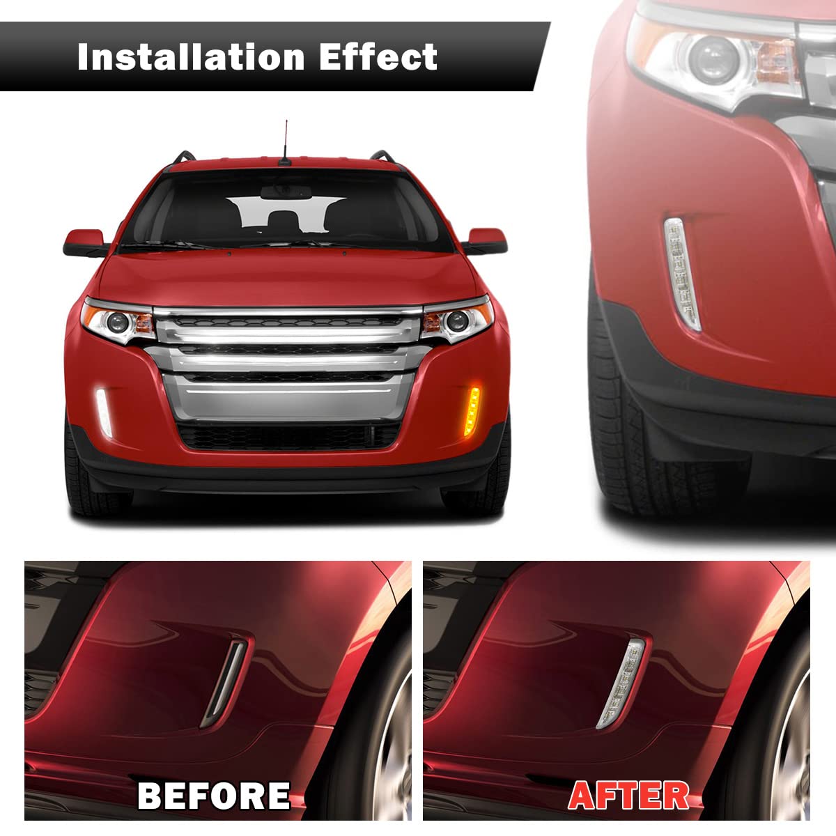 Aazon.co: Karoxs LED Daytie Running Lights for Ford Edge 2011 2012 2013 2014 DRL Fog Lap