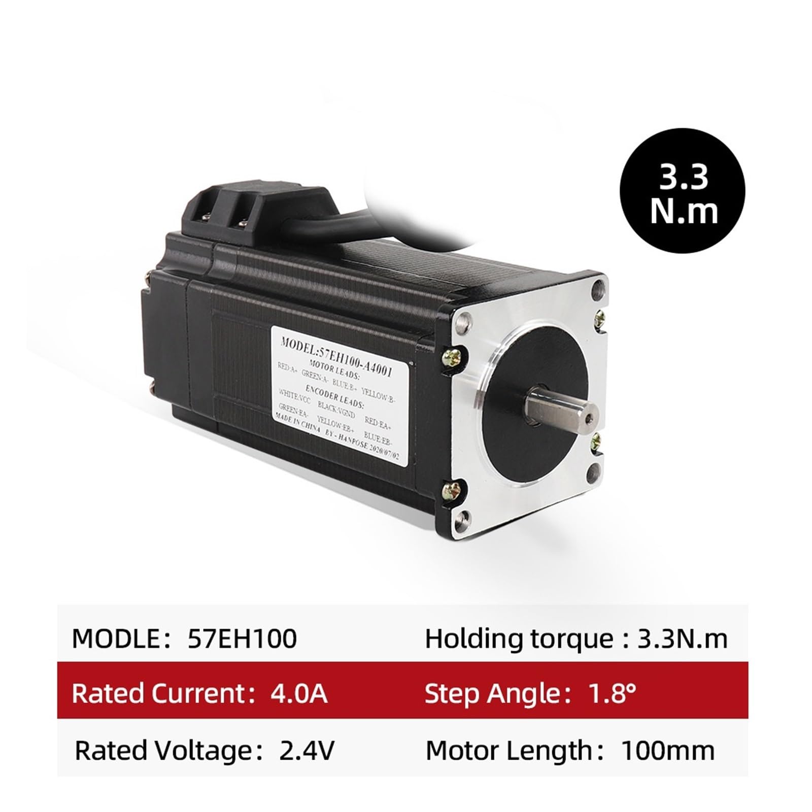 Schrittmotor-Treiber 57EH100A4001 Nema23 Closed Loop 4A 3,3 NM motor Schrittmotor 57X100mm + CL57 antrieb for 3D Drucker Roboter Schaum Kunststoff Meta(57EH100-CL57 Sets)