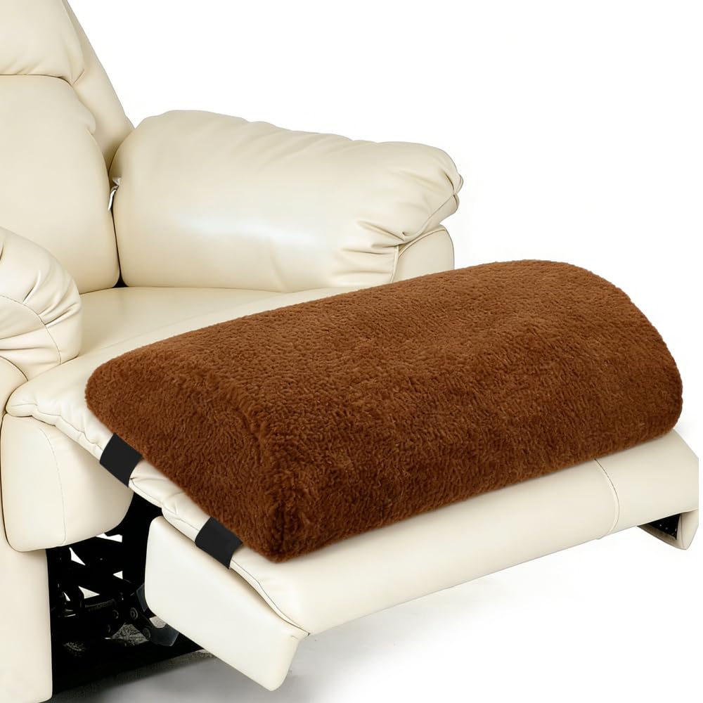 Recliner Leg Rest Cushion, 58x25x10cm Leg Pillow, Half Moon Leg Support Pillow for Bed with Adjustable Strap, Multifunctional Under Knee Support Pillow for Bed Chair Sofa for Neck Waist Leg (Brown) — image 1