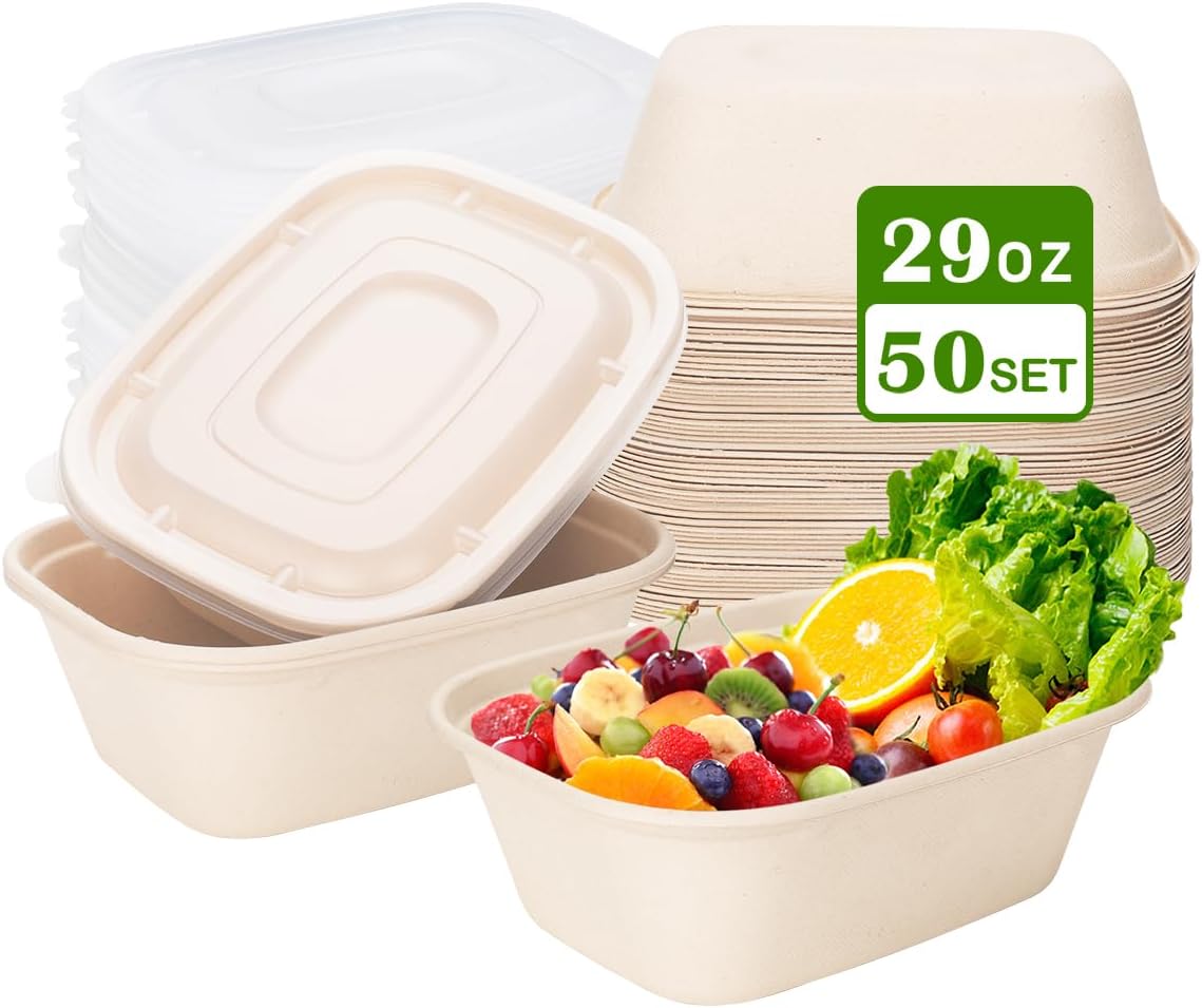 Amazon.com: 50Pcs(24oz) disposable meal prep food containers with lids ...