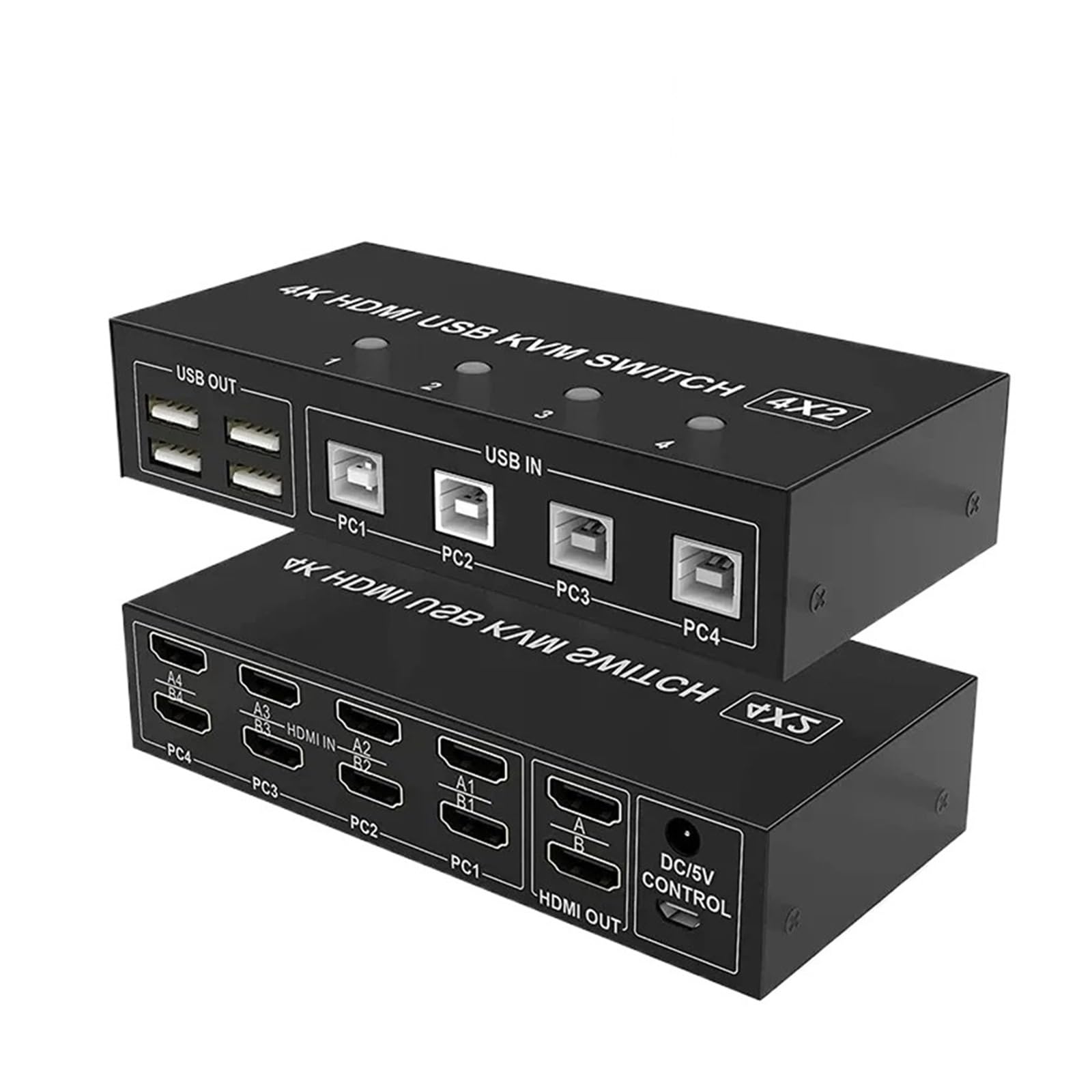 4 Port Dual Monitor HDMI KVM Switch 4x2 Extended Display 4K@60Hz HDMI 2.0 Switch Switcher for 4 PC Share Monitor Mouse Keyboard-image-38