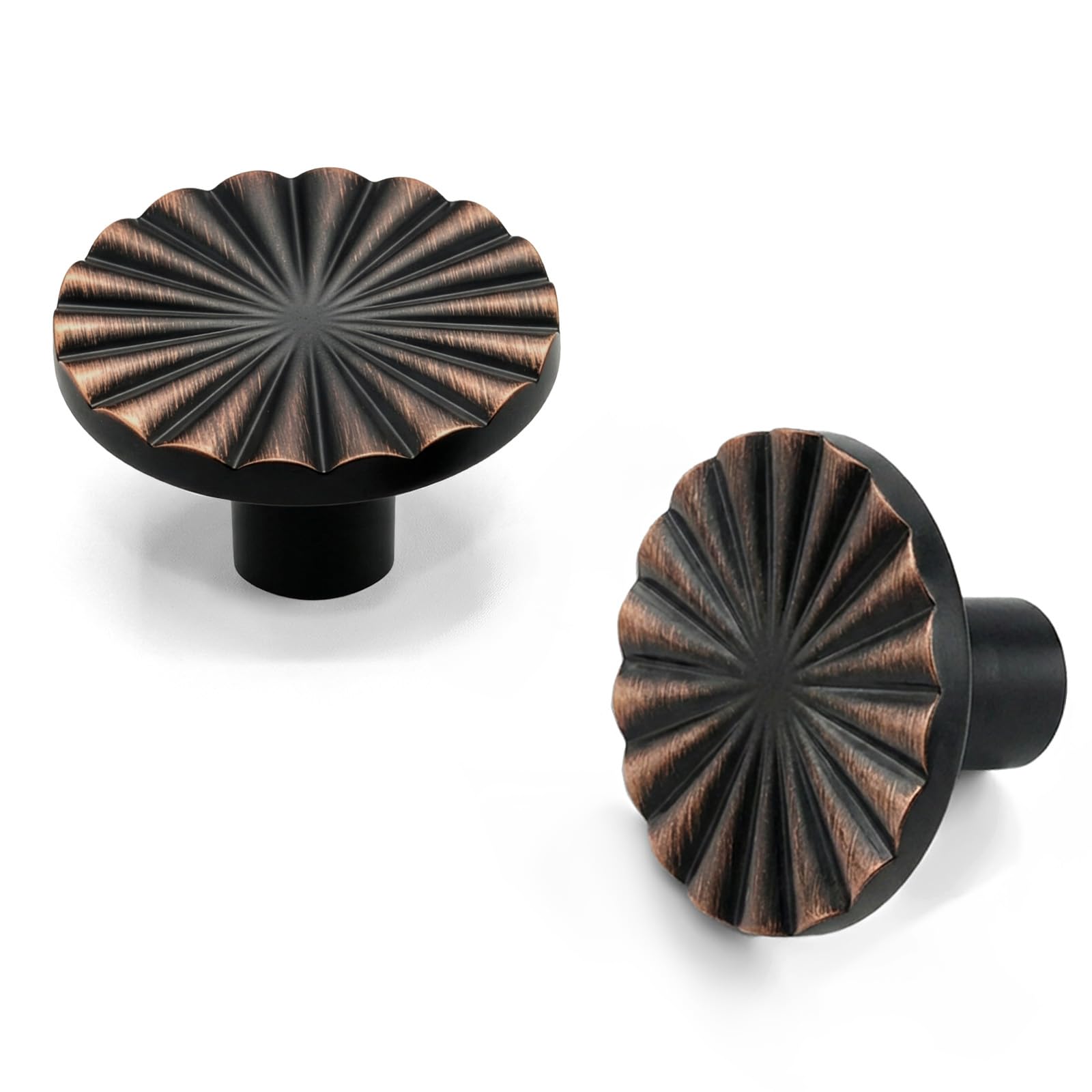 Goldenwarm 5 Pack Oil Rubbed Bronze Cabinet Knobs, Vintage Drawer Knobs Solid Zinc Alloy for Kitchen, Drawers, Dresser, Wardrobe — image 1