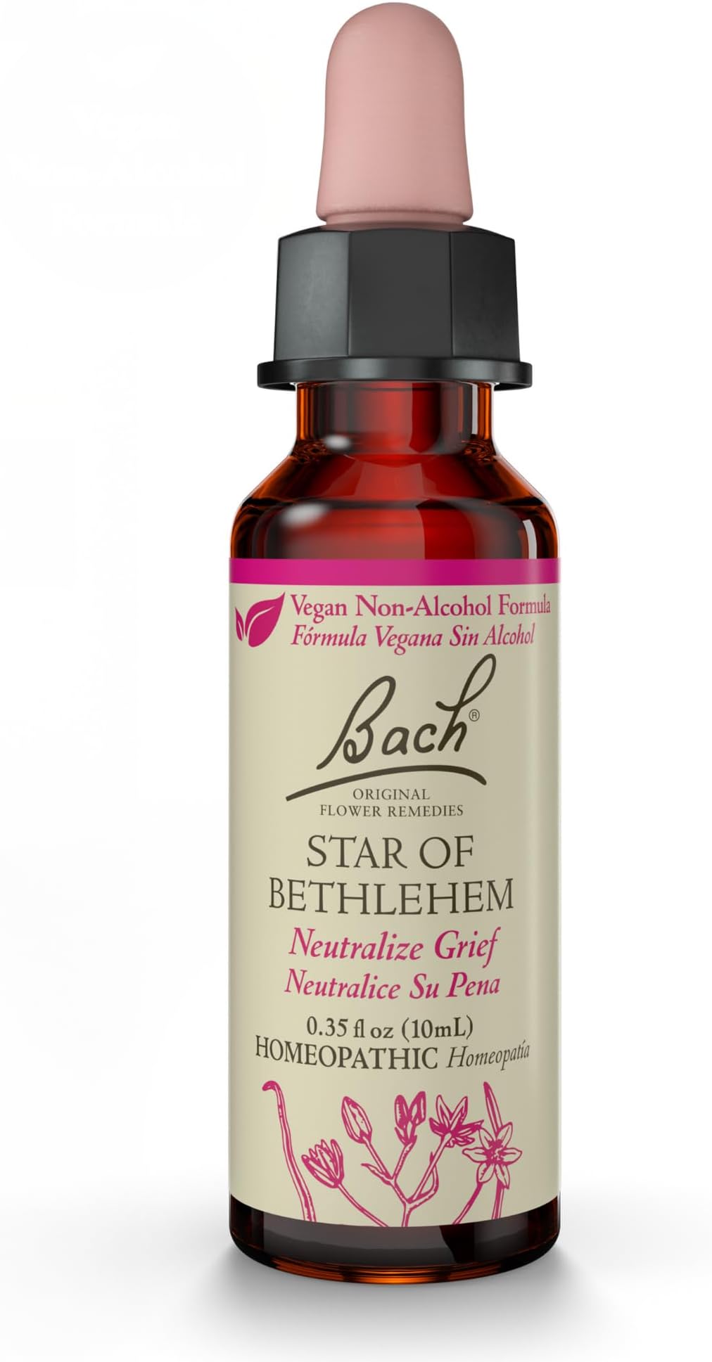 Bach Original Flower Remedies, Star of Bethlehem for Grief and Shock (Non-Alcohol Formula), Natural Homeopathic Flower Essence, Vegan, 10mL Dropper