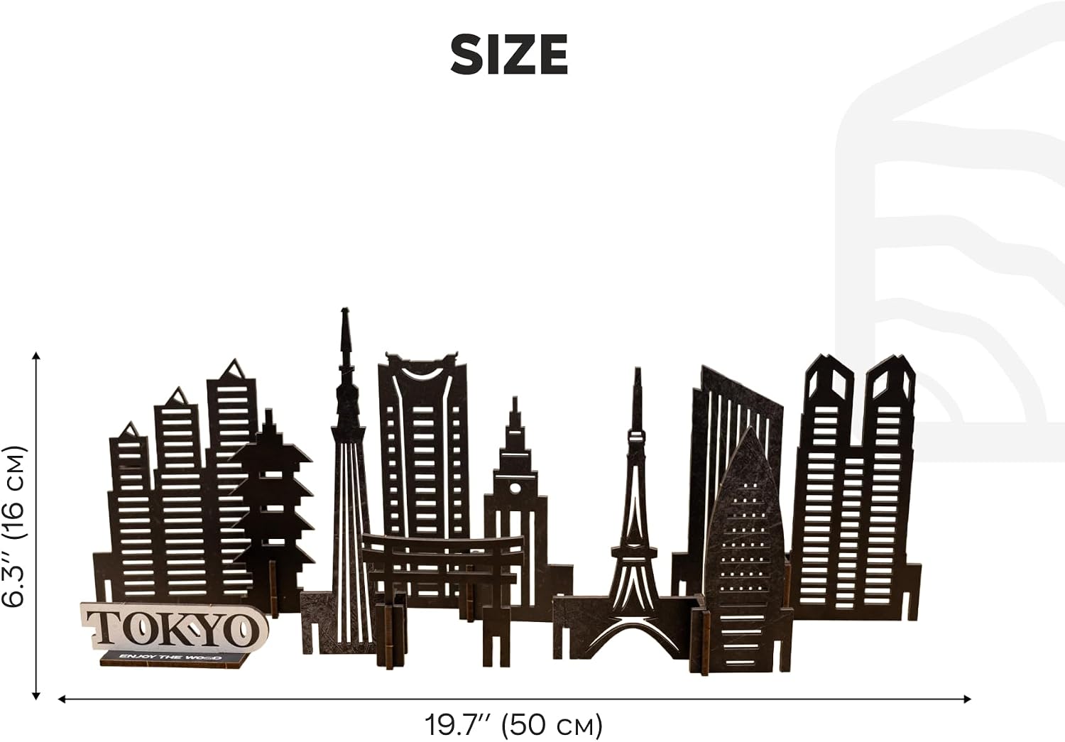 Enjoy The Wood Wooden Tokyo City Skyline 3D Puzzle Model (Tokyo) image 2