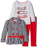 Kids Headquarters Girls' Black White Jacket with Tee and Pants Set