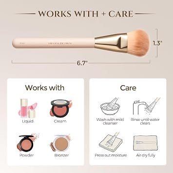 Angled Foundation Brush for Cream Liquid Makeup,Contour Blush Bronzer highlight Makeup, Angled Face Makeup Tool (Multitask Face Brush)