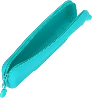 HERCHR Small Pencil Case Pouch, Small Pencil Case Slim Pencil Pouch Pen Holder Colorful Silicone Waterprof Pencil Pouch Aesthetic Pen Bag with Zipper, Portable Cosmetic Bag Organizer (green(small))
