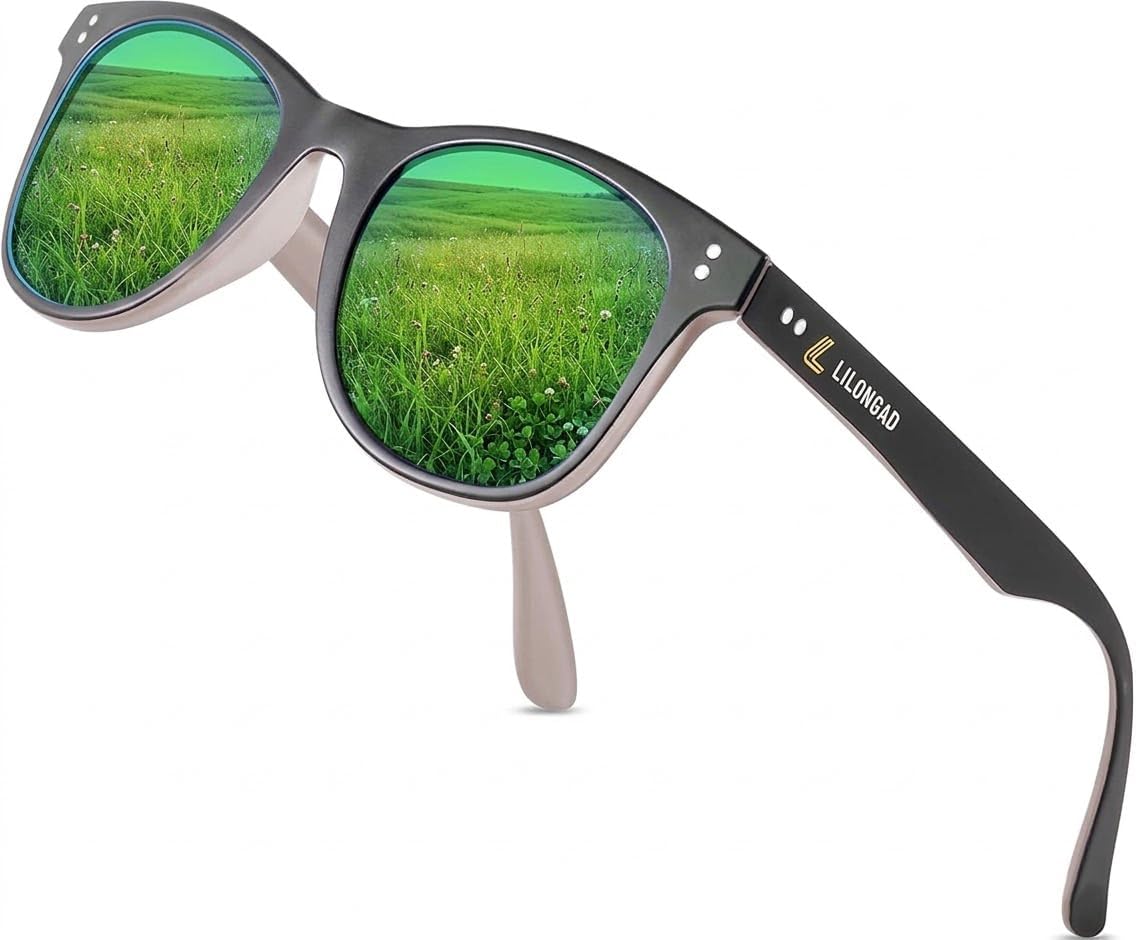 Polarized Sunglasses for Men Lightweight TR90 Frame, Scratch-Resistant Lenses, UV400 Protection Square Sun Glasses