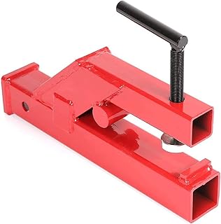 ROKIOTOEX Steel Clamp On Trailer Hitch Receiver 2" Ball Mount Adapter Compatible with Deere Bobcat Tractor Bucket Skid Steer Red