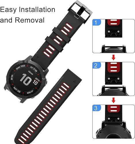 Miniatura 5 de OVERSTEP Correa de reloj compatible con Garmin Fenix 6, correa de repuesto de ajuste rápido de 0.866in para Fenix 6 ProFenix 5, 5 PlusFenix