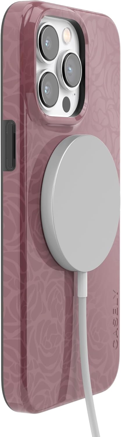 Casely iPhone 14 Pro Case | Moody Monochrome | Bordeaux Rose | Compatible with MagSafe | Classic Ultra Thin Design