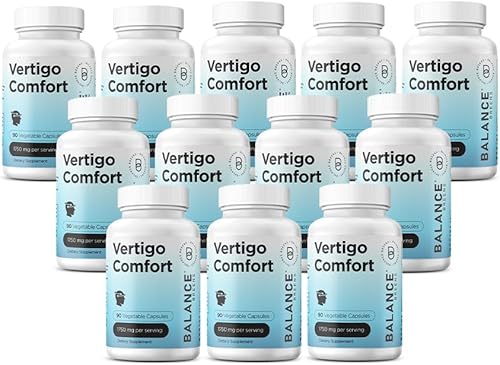 Miniatura 12 de Suplemento para aliviar el vértigo de 1750 mg, 90 cápsulas – Apoyo natural para el mareo, mareos, tinnitus, migrañas, equilibrio interno del oído