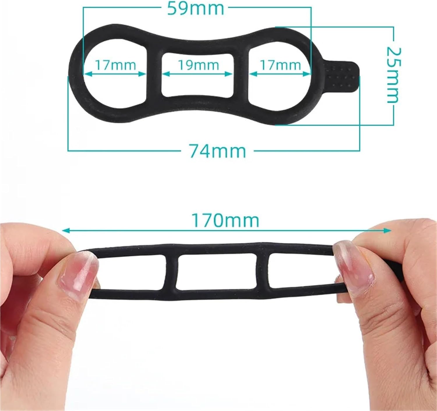 3set Bike Light Silicone Straps Flashlight Mount Band Rubber Sets Bicycle Headlight Cycling Accessories