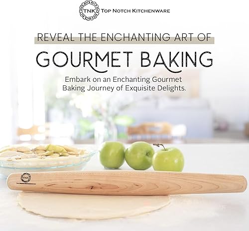 Miniatura 5 de Sugar Maple - Rodillo de estilo francés, cónico, antiadherente, diseño ergonómico para hornear de precisión, 18 pulgadas Top Notch Kitchenware