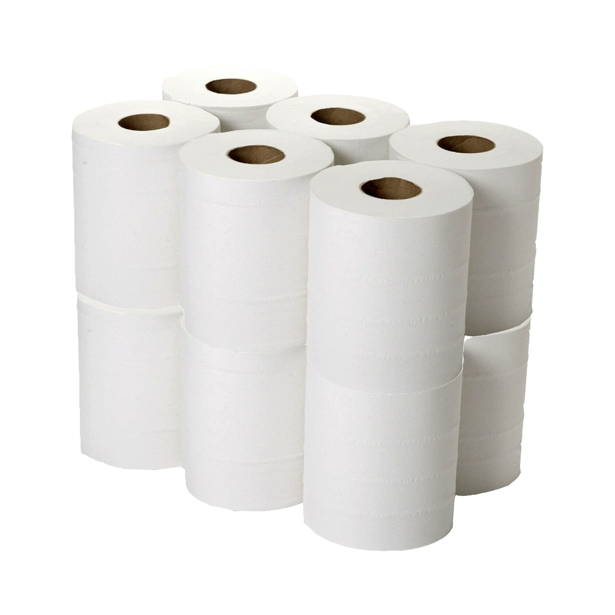 Trade Centrefeed White Roll - 2 Ply Embossed White Paper Towel Roll (Pack of 12 Rolls)