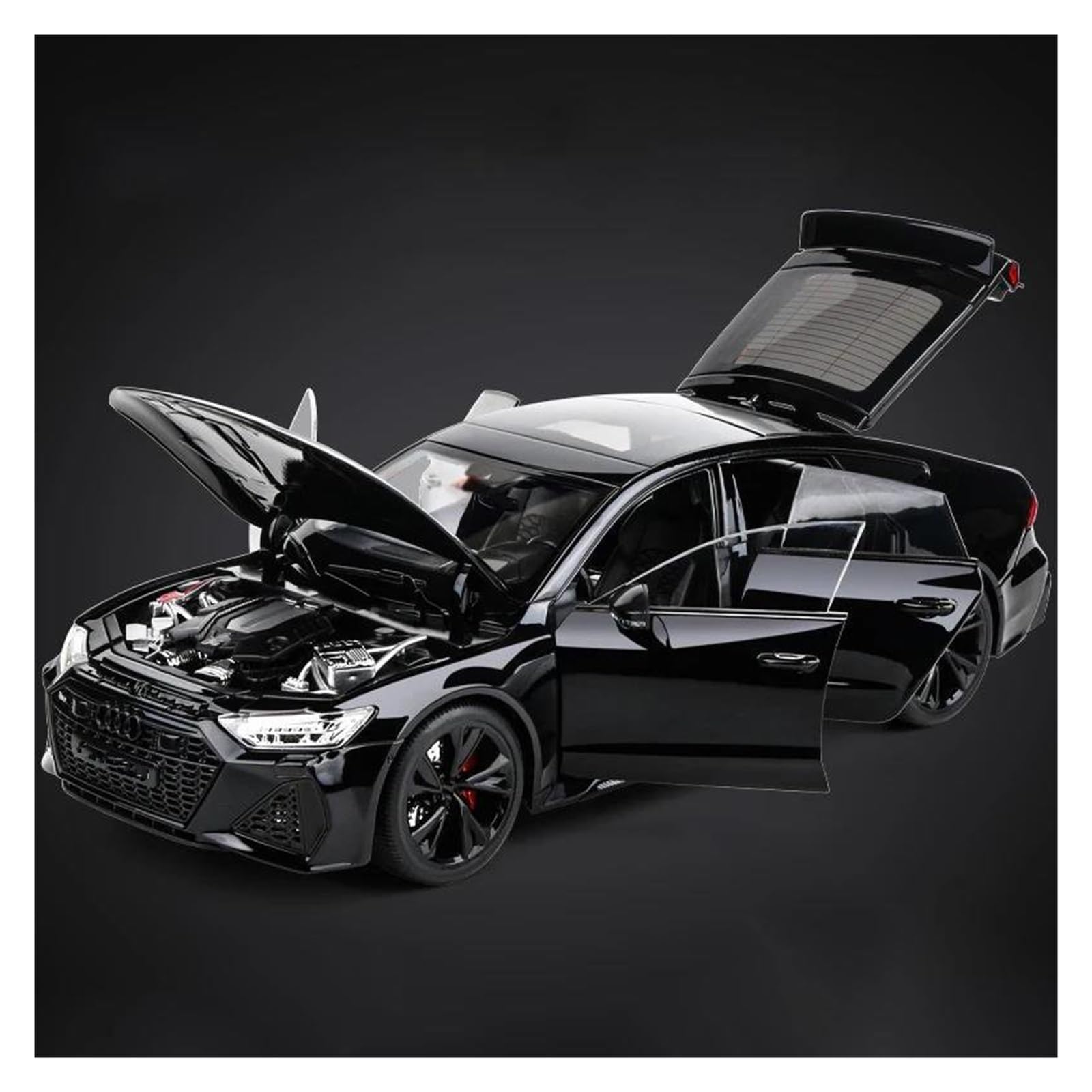 Modellauto Automodell 1:18 Für Audi RS7 Modellauto Aus Metallguss Modellfahrzeuge(Schwarz)