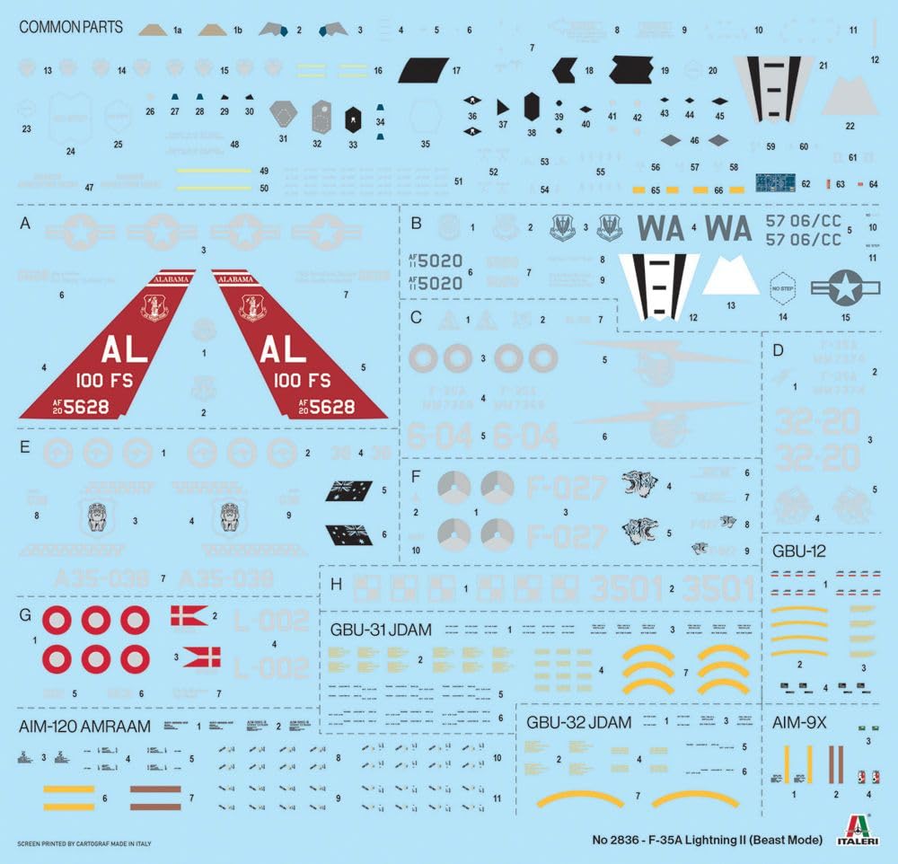 Italeri 2836 F-35 A Lightning II, scala 1:48, Plastic Model Kit/Modello in plastica da montare