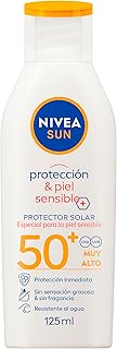 Protector Solar Corporal NIVEA SUN Protección & Piel Sensible FPS 50+ 125Ml, Sin Fragancia