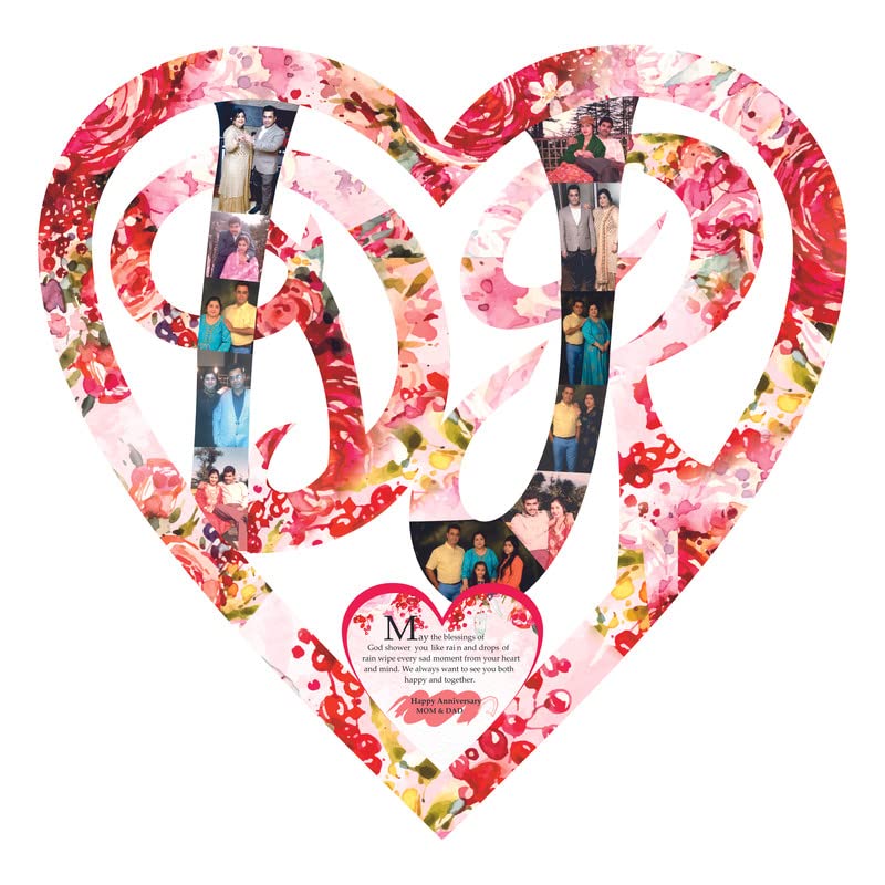 Timeless Impression Customized Handmade Couple Name Wall Hanging for Home Decor and Gifting Purpose-DR (20 x 20 Inches)