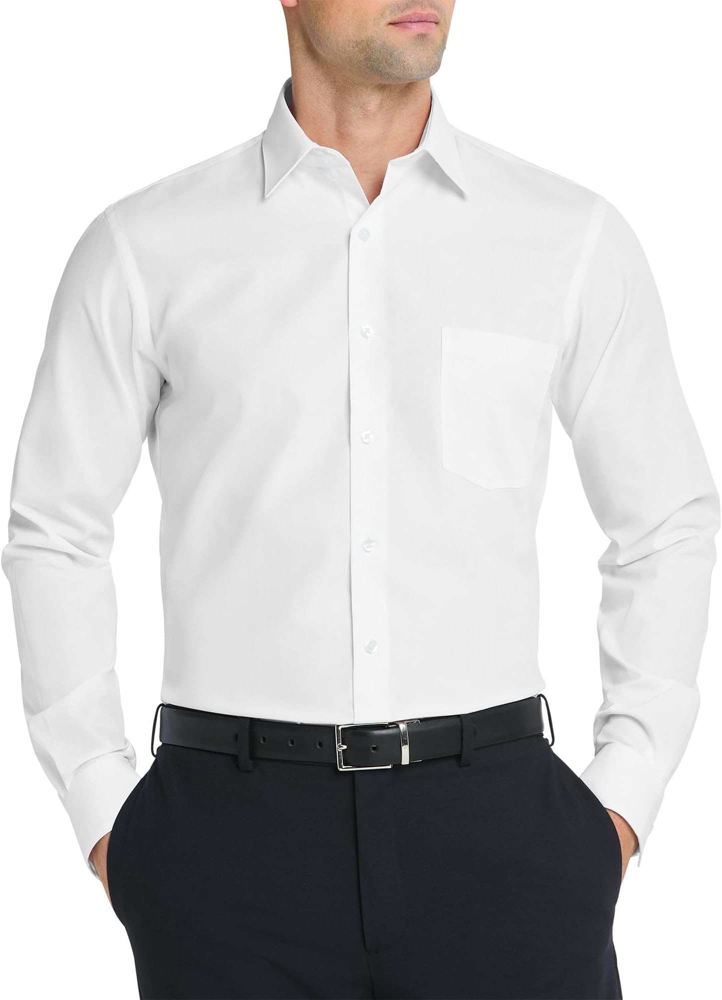 Men's Dress Shirt Fitted Poplin Solid