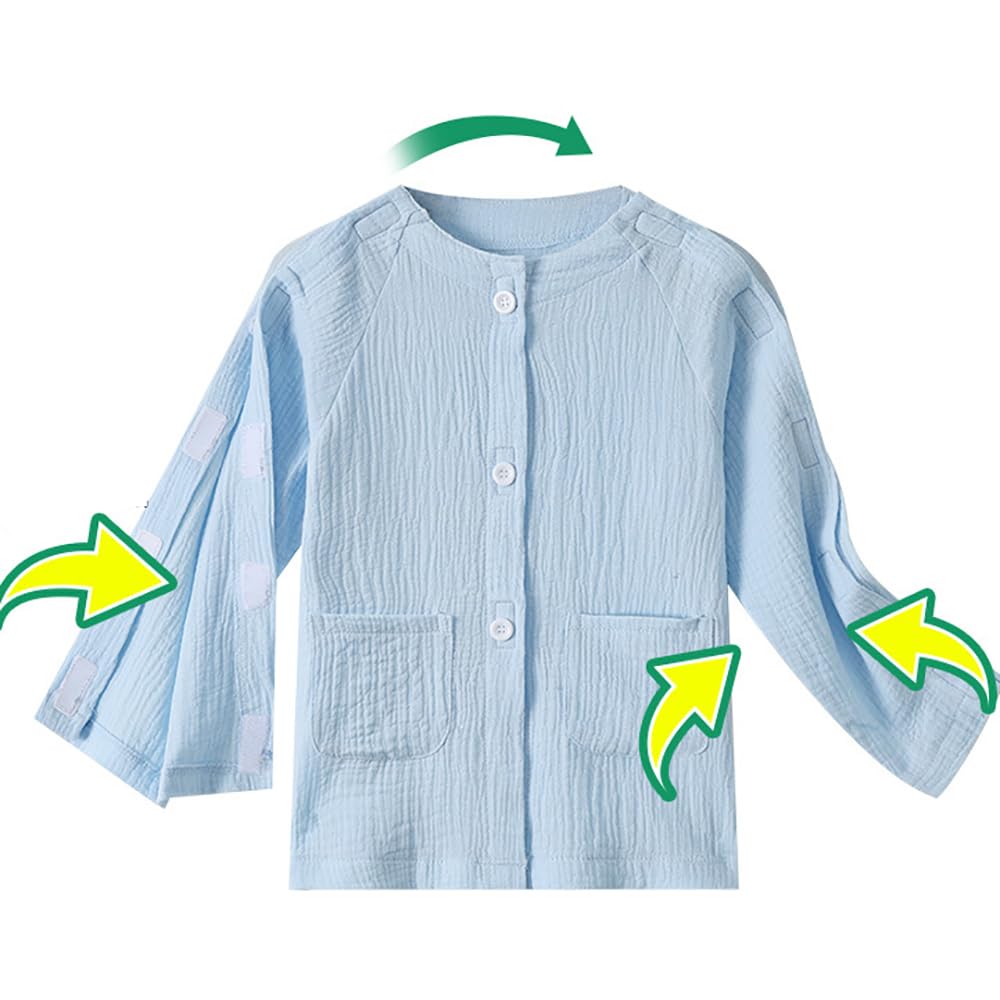 Ropa para Pacientes Infantiles, Manga Larga para Atención Al Paciente, Chaqueta para Discapacitados, con para Quitar, Fácil De Usar Y Quitar, Asistente De Enfermería Hospitalaria