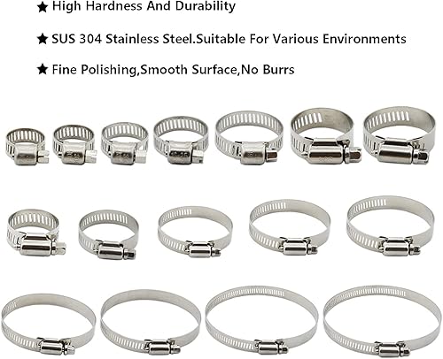 Miniatura 7 de 20 abrazaderas de cable, abrazaderas ajustables de acero inoxidable 304 para conductos, abrazadera de tubo, abrazadera de conducto de aire,