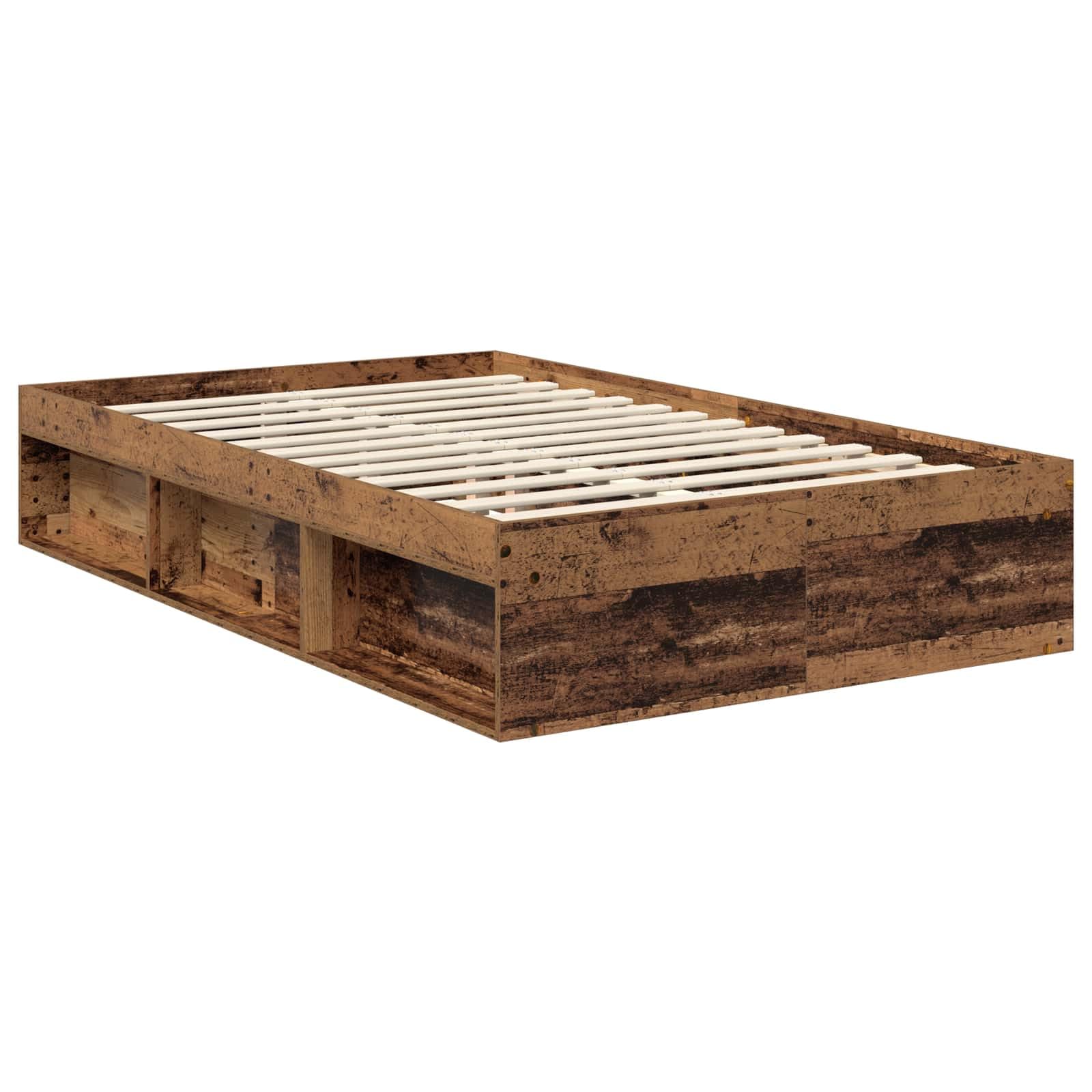 vidaXL Estructura de Cama con cabecera Madera Vieja 120 x 190 cm