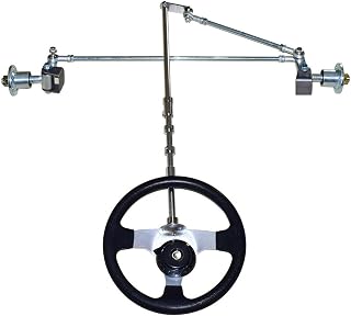 Front Axle Kit, 640mm Front Steering Gear Rack Joint Tie Rod & Wheel Assembly Front Wheel Steering Assembly Tie Rod Wheels Go Kart Drift Ball Joint for 168cc Go Kart UTV ATV