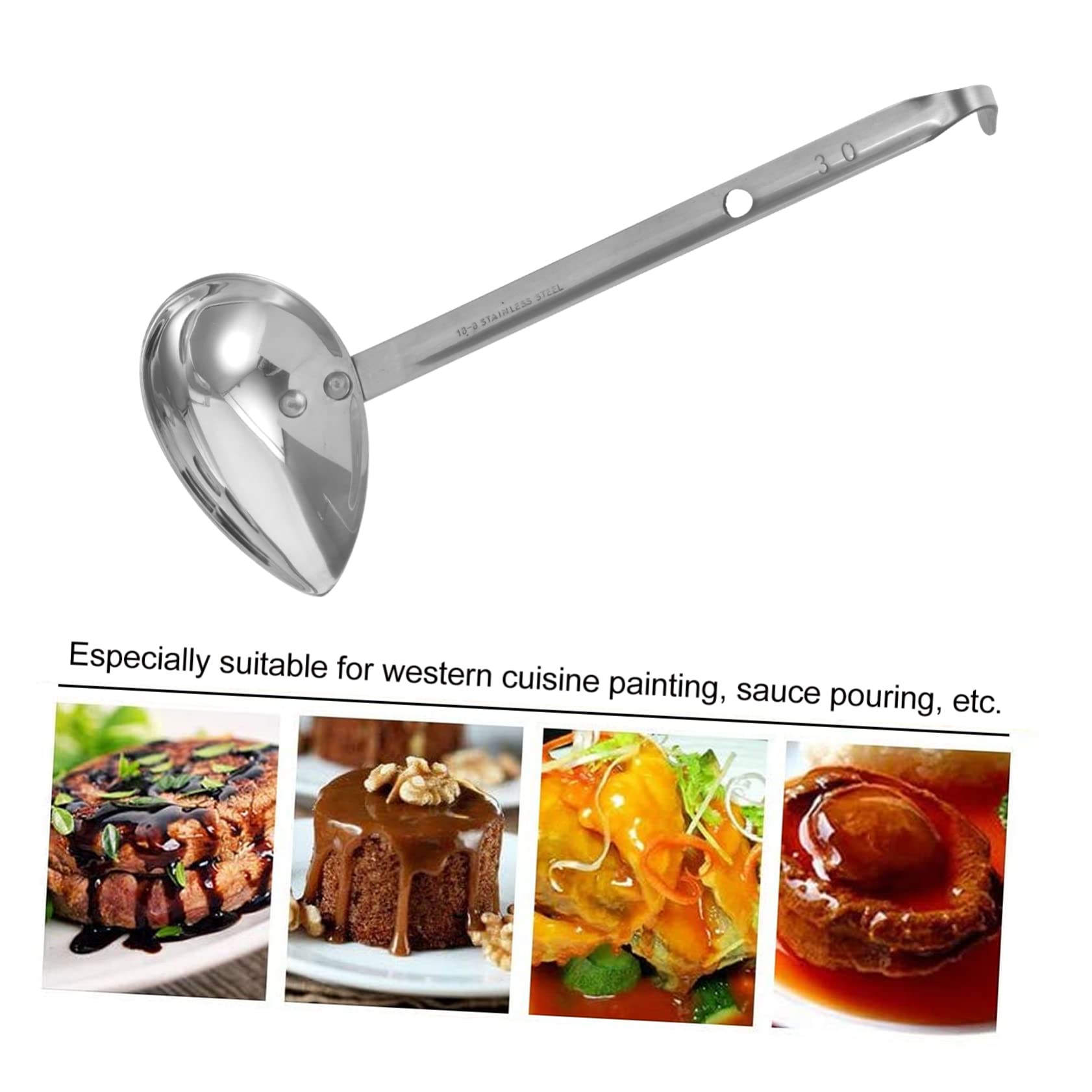 2piezas Cucharón Inoxidable Para Salsas Para Cocina Profesional o Repostería