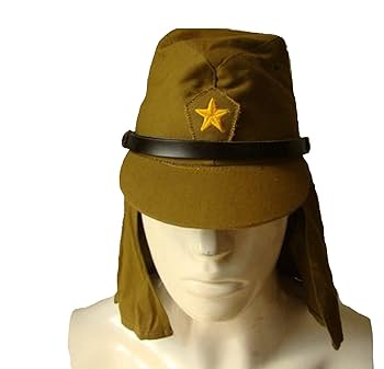 Amazon.co.jp: 旧 日本軍 帽子 帝国 陸軍 帽垂れ 略帽 複製