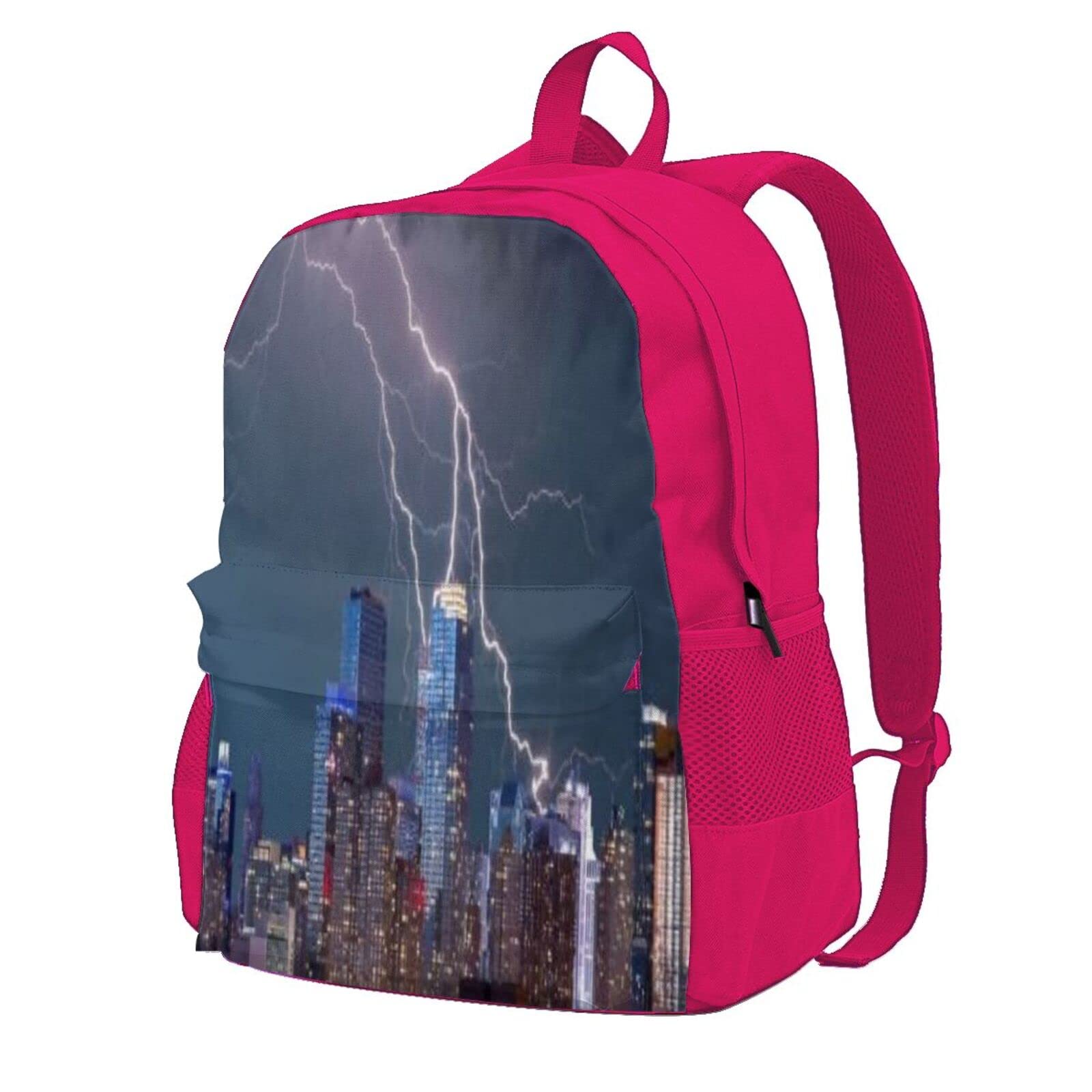 Storm Thunder At Night New York City Apocalyptic Dramatic View,Travel Laptop Backpack,Computer Backpacks Laptops