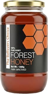 The Believers Choice Raw Forest Honey 1200 Grams, Wild, Unprocessed, Unheated, Original Honey 100% Pure and Natural, Non P... Price In India