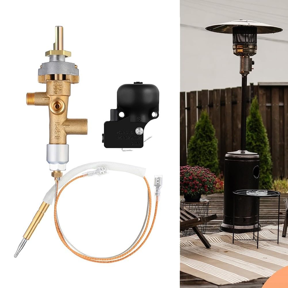 Kit de réparation de sécurité pour chauffage de terrasse à gaz, ensemble de pièces de rechange pour système de chauffage extérieur, avec soupape de commande, interrupteurs d'inclinaison, thermocouples