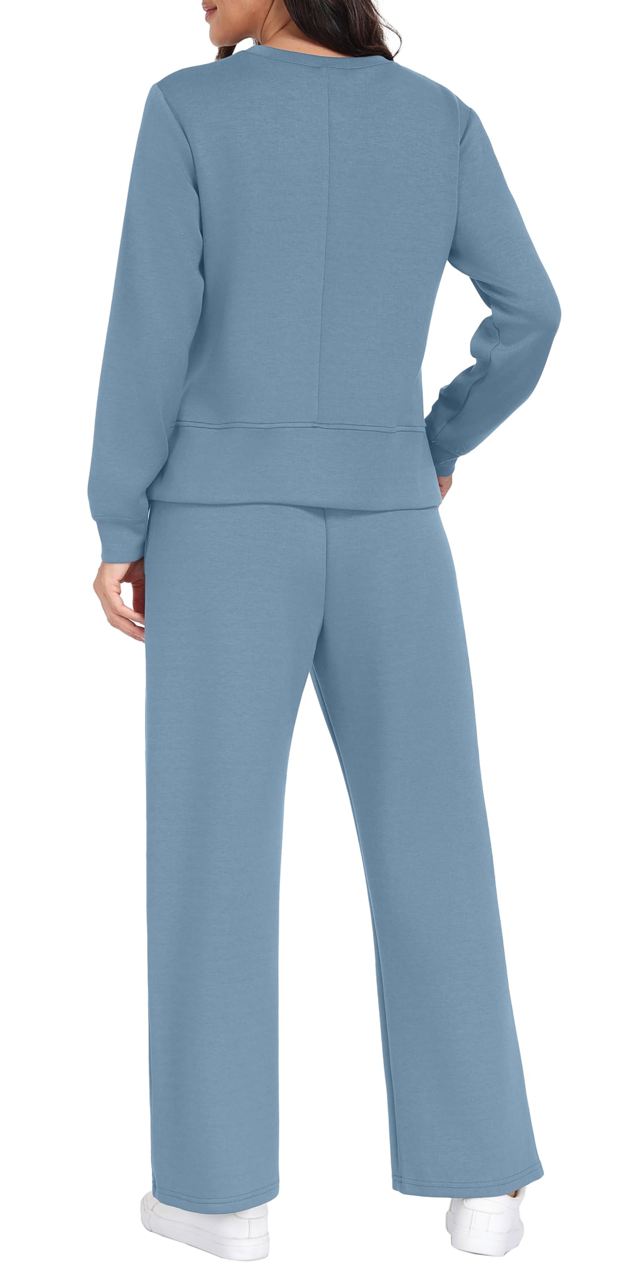 GRECERELLE Dwuczęściowy dres do joggingu, damski dres treningowy, jesienny strój, strój z długim rękawem, luźny dekolt z okrągłym dekoltem i dresami, spodnie do biegania z kieszeniami