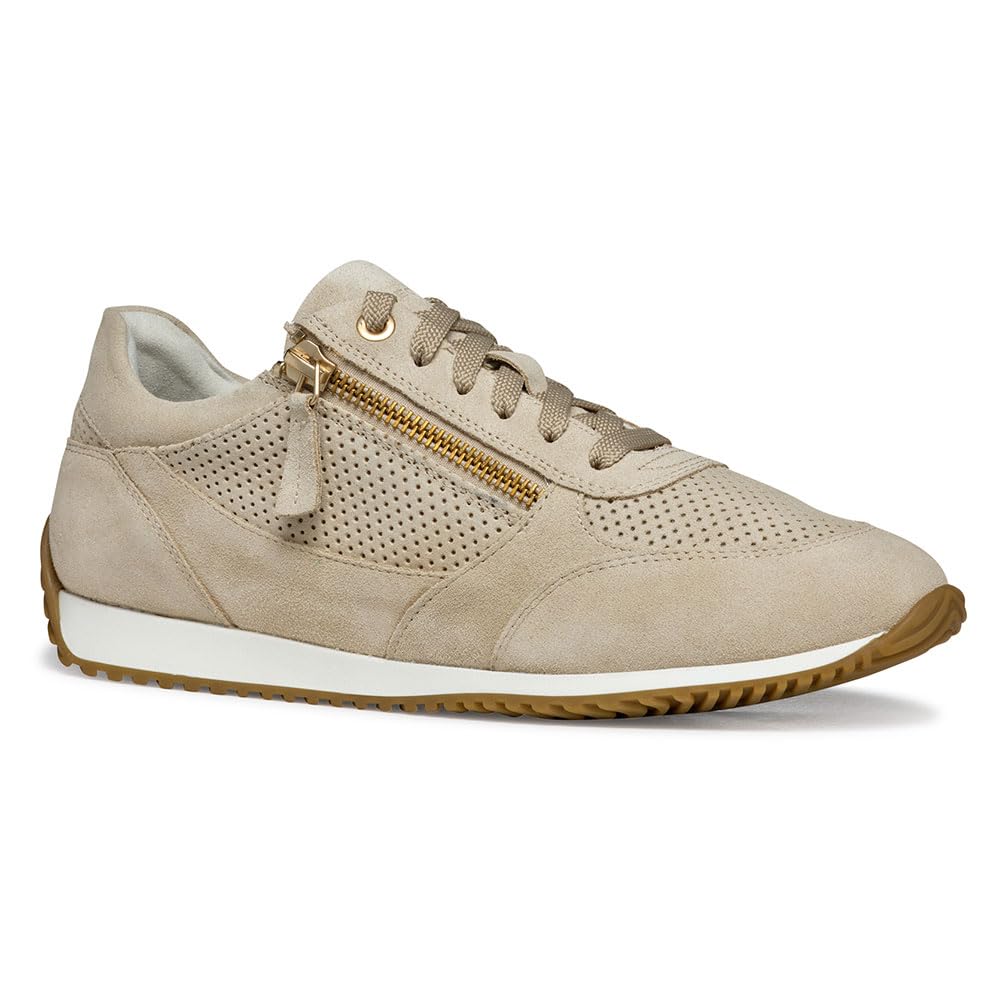 Geox Women's D CALITHE A Sneaker, Lt Taupe, 4 UK
