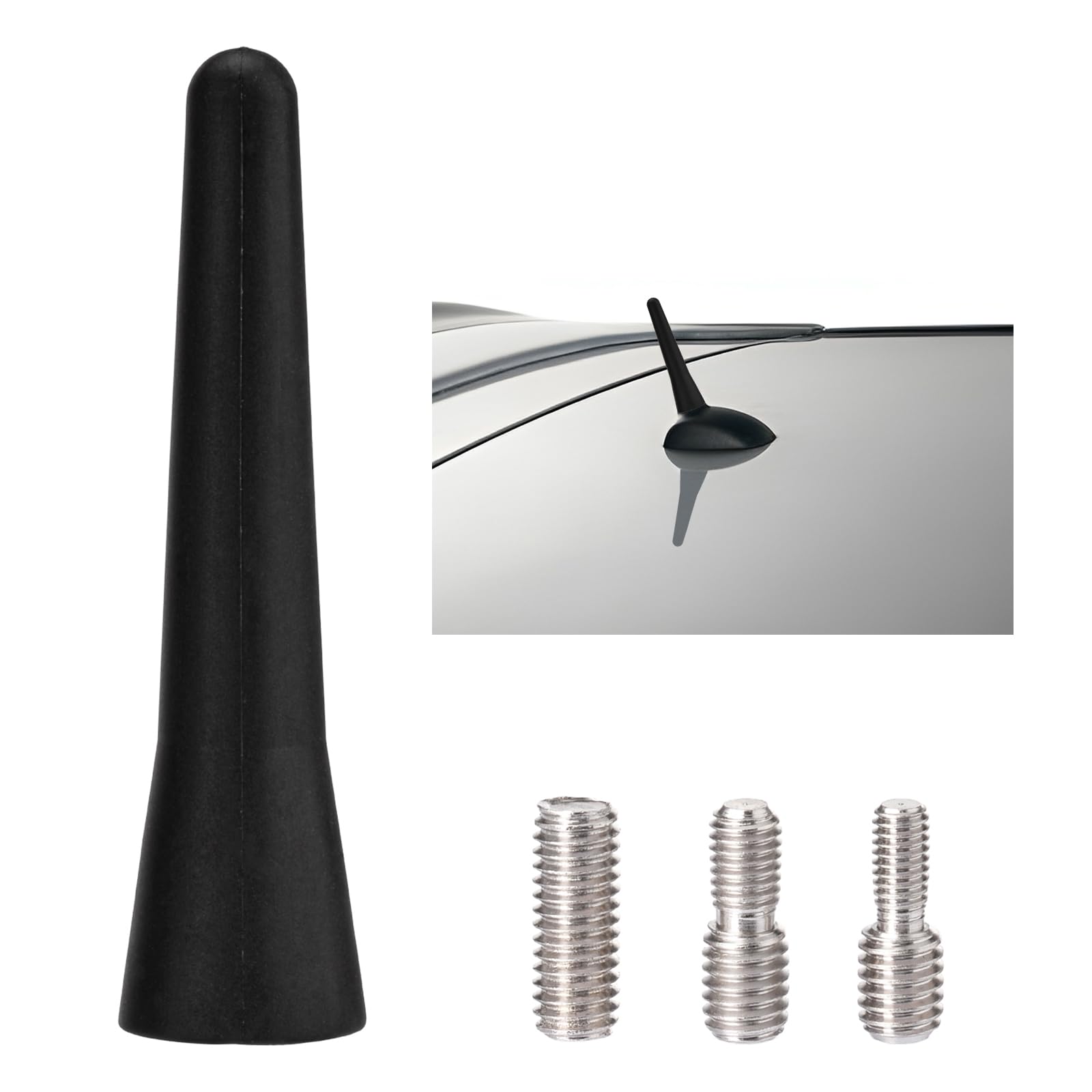 SZSAUTO 2.5 Inch Mini Antenna Car Roof Antenna Replacement Mast Universal Vehicle FM AM Stereo Radio Short Rubber Antenna