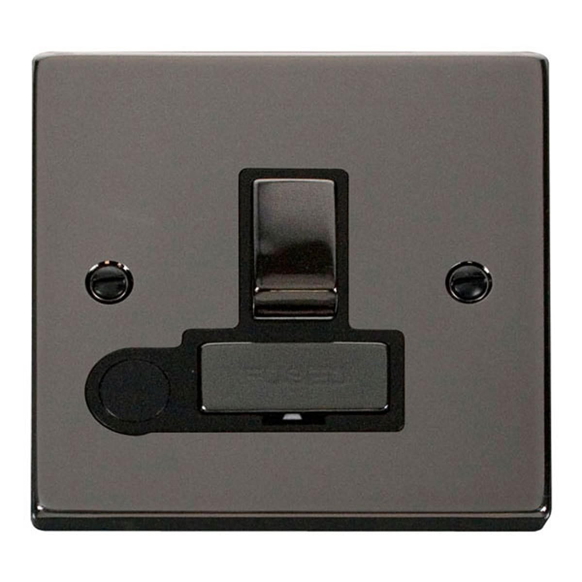 Click Black Nickel 13A Fused Ingot Connection Unit Switched With Flex