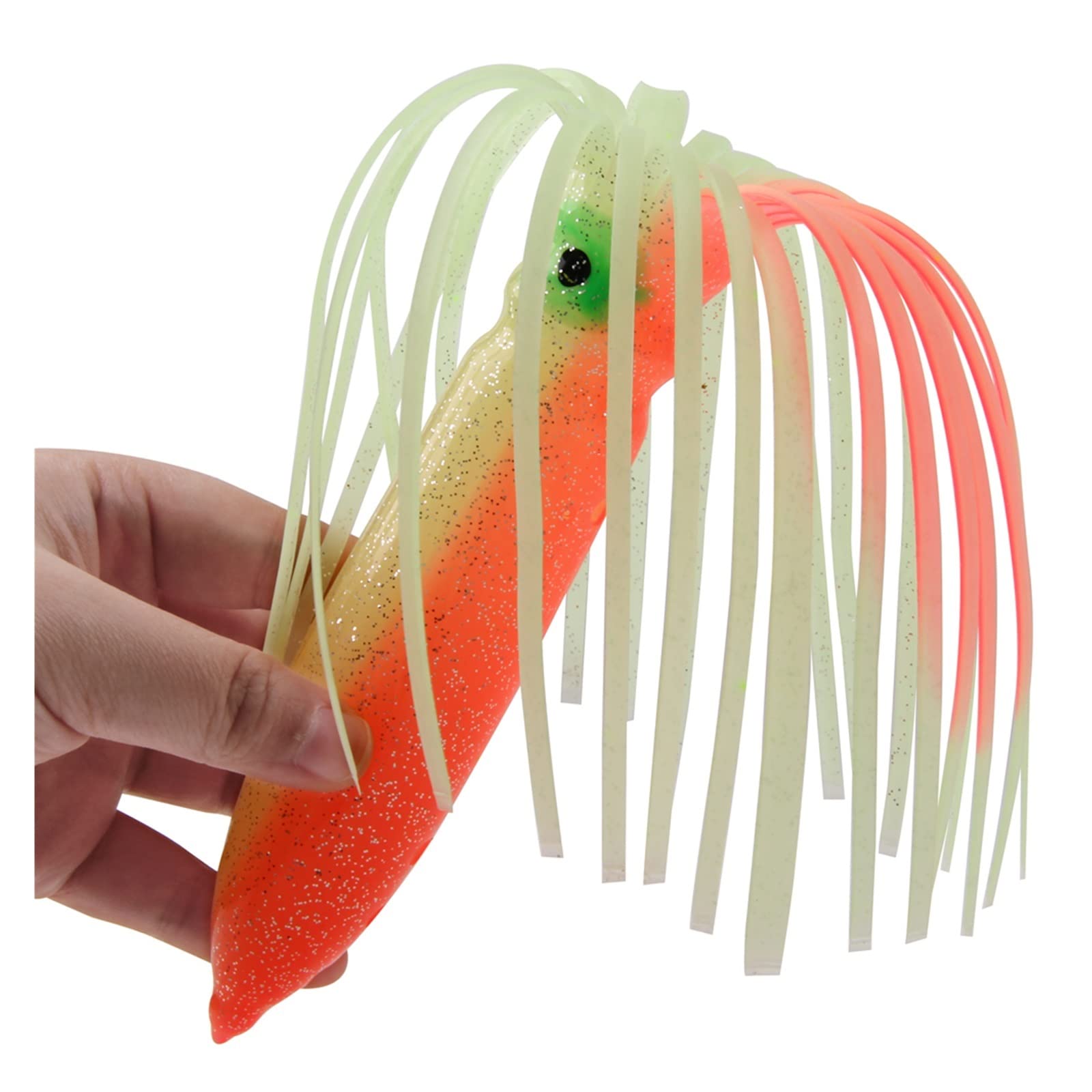 XILILHC 10 Esche da Pesca da 30 Cm/11,81 Pollici 56 G, Gonne Morbide for Calamari | Esca da pesca alla traina for polpo for esche da jigging in silicone