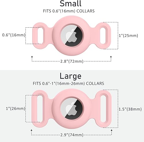 Miniatura 3 de Soporte para Airtag para collar de perro Apple Airtag para rastreador de perros, paquete de 2 accesorios de seguimiento GPS, funda de silicona
