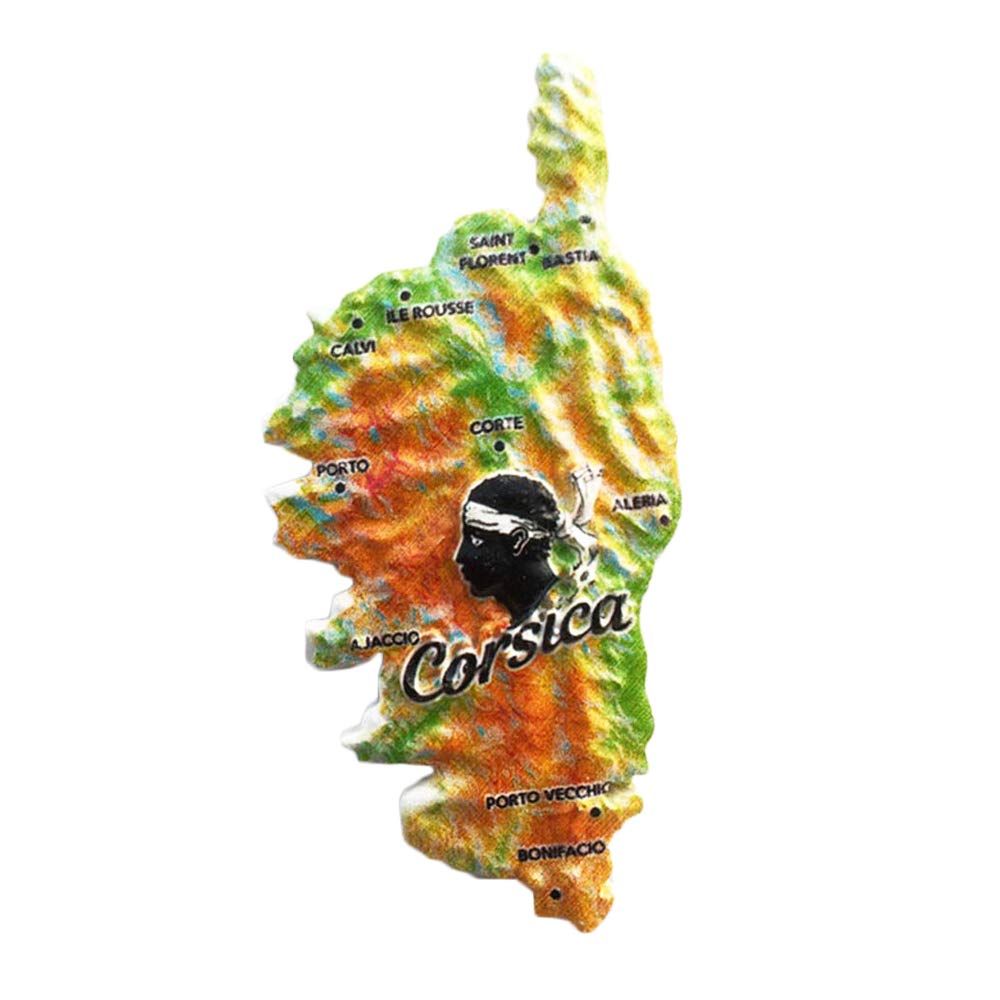 Magnete Frigorifero 3D Corsica Francia - Souvenir Turistico In Resina, Artigianale, Decorazione Casa E Cucina, Regalo Di Viaggio