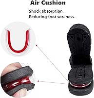 Vista 4 de Height Increase Insoles 3 Layers, 1.2 to 2.4 Inches, Universal Breathable Non-Slip Shoe Lift Inserts, Variable Height Increasing Heel Protector Pads