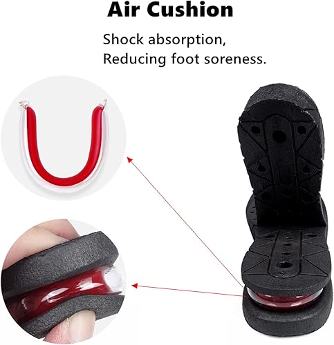 Miniatura 4 de Plantillas de aumento de altura multicapas, inserciones universales transpirables antideslizantes para levantamiento de zapatos, almohadillas