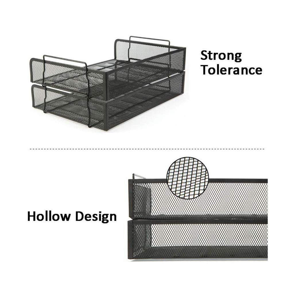 Desk File Organizer,Desktop Organizer File Sorter Uchwyt na teczki na czasopisma Artykuły biurowe Biurko Organizer do poczty Czarny metalowy organizer z siatki Małe uchwyty na dokumenty Organizer na l